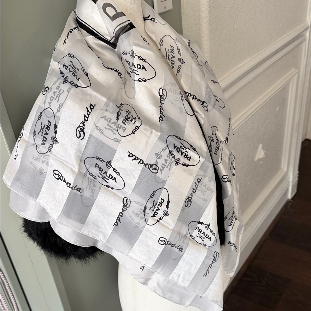 Prada Monochrome Logo Scarf - Picture 3 of 12